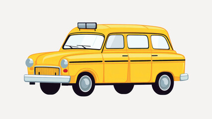Vintage yellow taxi illustration