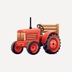 Obraz premium Red tractor for farm work