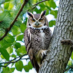 owl sitting on tree