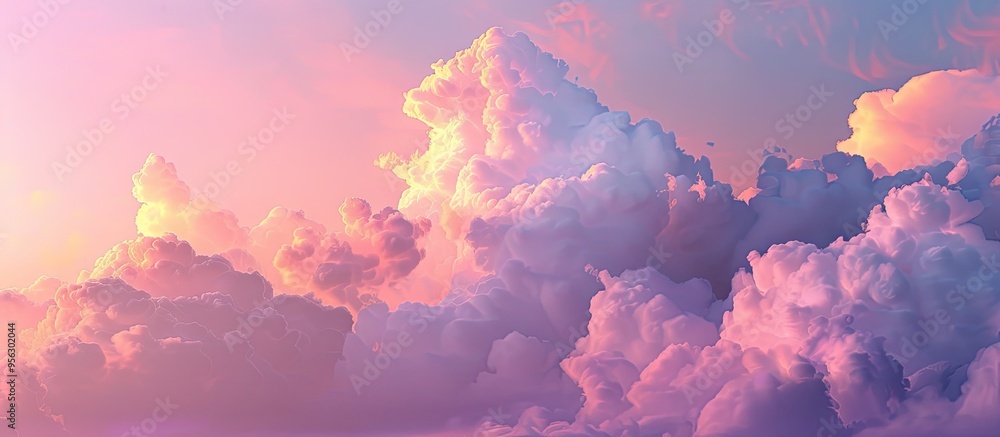 Aufkleber scenic clouds in the sky during twilight with beautiful colors and copy space image