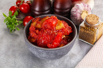 Hungarian lecho with bell pepper