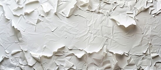 Photo texture featuring a white paper mache surface made of paper pieces mixed with textiles and bonded with glue or starch ideal for a background with copy space image