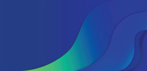 Smooth Blue and Green Gradient Waves. Modern Abstract Design with Flowing Curves and Deep Tones