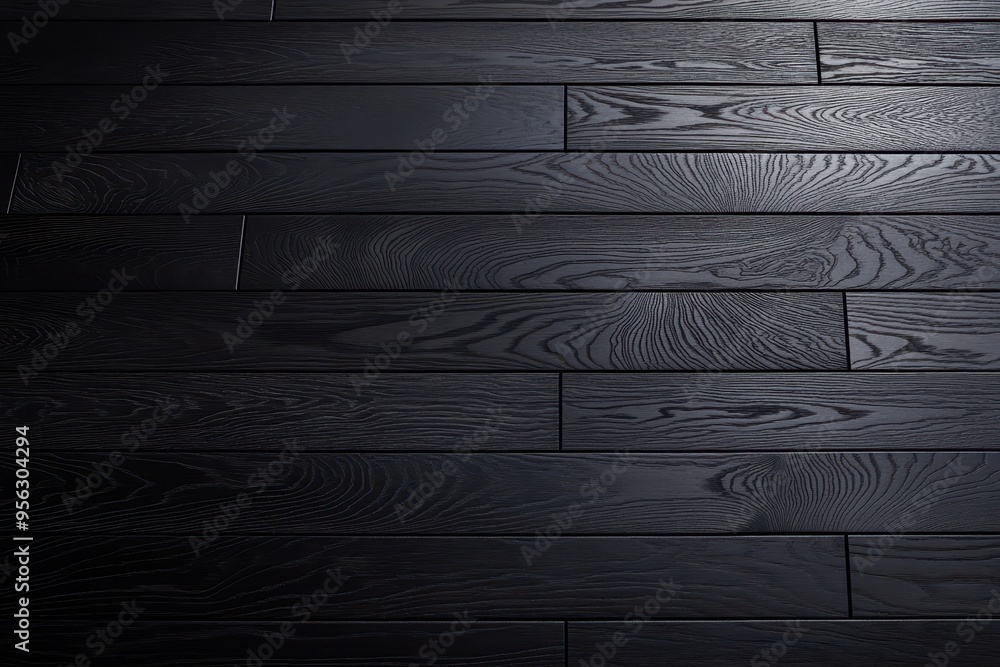 Poster a close-up view of dark wooden flooring with visible grain patterns.