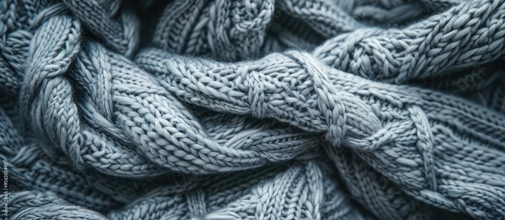 Poster close up shot of abstract knitted jersey fabric as a background with ample copy space image