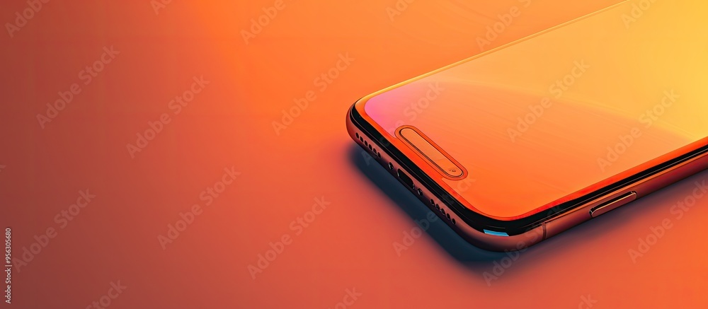 Aufkleber color background on the phone with copy space image