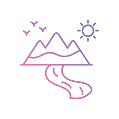 River icon vector stock illustration