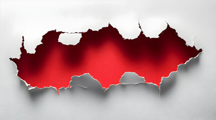 Fototapeta premium Torn Paper with Red Background