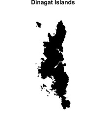 Dinagat Islands province blank outline map