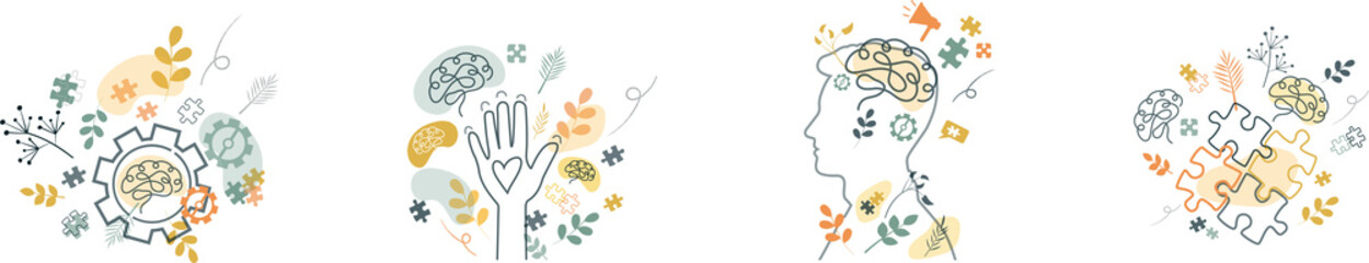 Mental Health icons. 