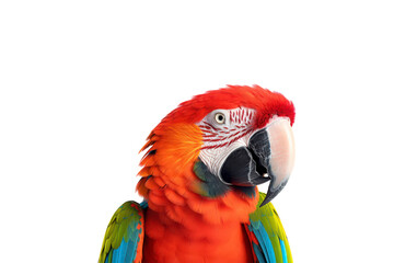 A closeup of a scarlet macaw bird. Bright and colorful birds are suitable for nature, wildlife, tropical, and exotic themes