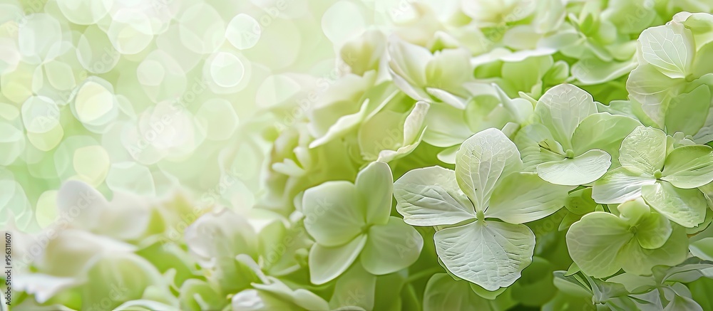 Canvas Prints Background material surrounding a copy space image featuring delicate light green hydrangea petals