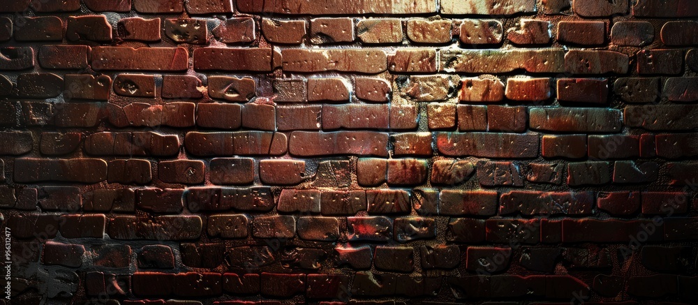 Aufkleber ideal for cover pages a brick wall background with ample copy space image