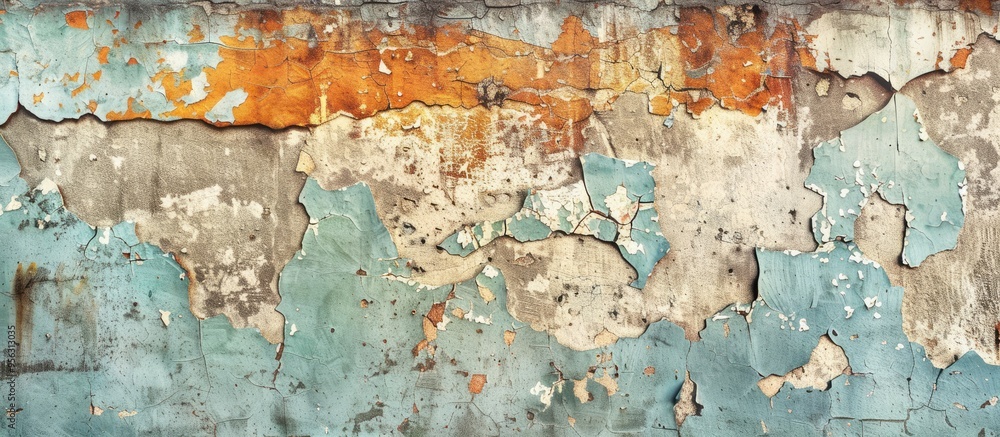 Aufkleber abstract effect created by aged wall with cracked and peeling paint offering a unique copy space ima