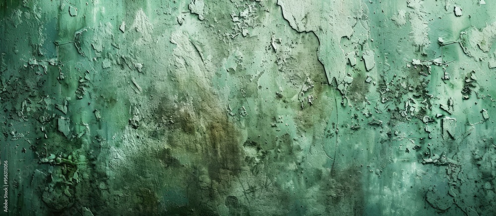Poster grungy green wall plaster texture for design with a copy space image