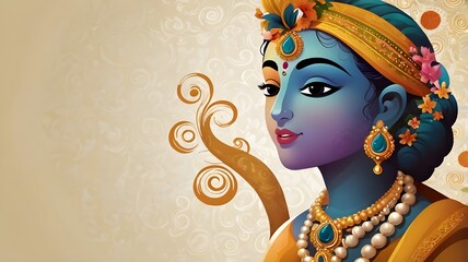 festival of happy shree krishna janmashtami abstract design background
