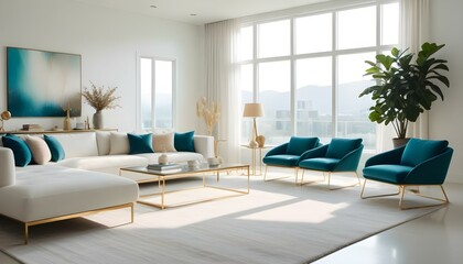 Fototapeta premium Photo interior modern design room 3d illustration