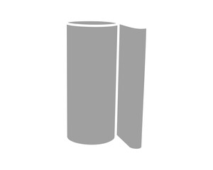 Textile roll vector icon. Paper tube illustration design for kitchen cleaning towel, carpet, scroll whatman, fabric.