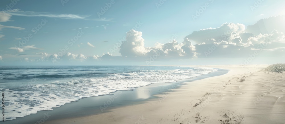 Aufkleber the stunning daytime scenery of the beach with a captivating copy space image