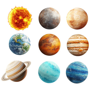 set of planets Solar sustem isolated
