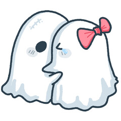 Cute Cartoon Ghost Couple