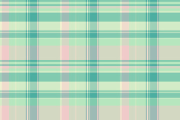 Down background vector tartan, model seamless texture fabric. Quilt pattern check plaid textile in light and mint colors.