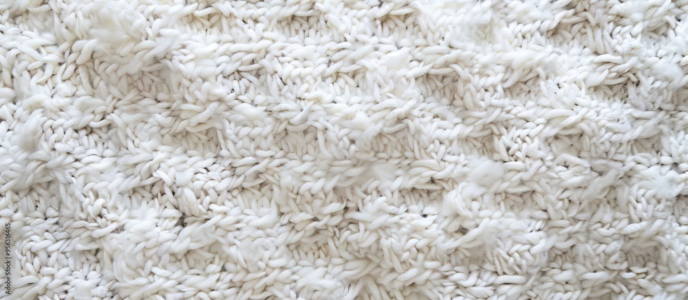 Poster Crocheted granny square on a white backdrop with a textured pattern providing copy space image
