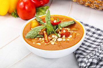 Asian spicy and sour vegetarian soup