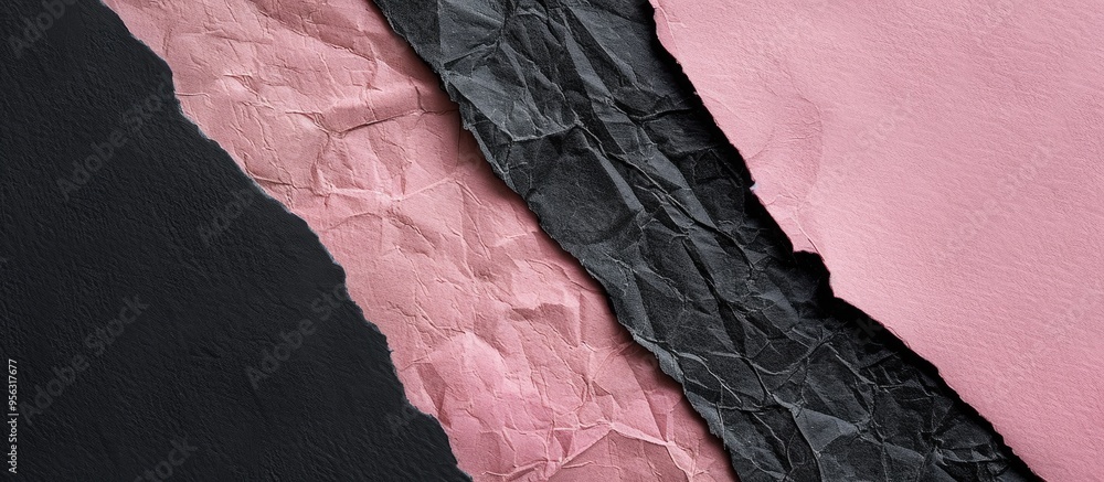 Aufkleber Close up of textured pink and black paper ideal for banner backgrounds with copy space image