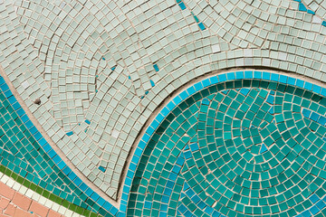 A fragment of a wall decorated with mosaics