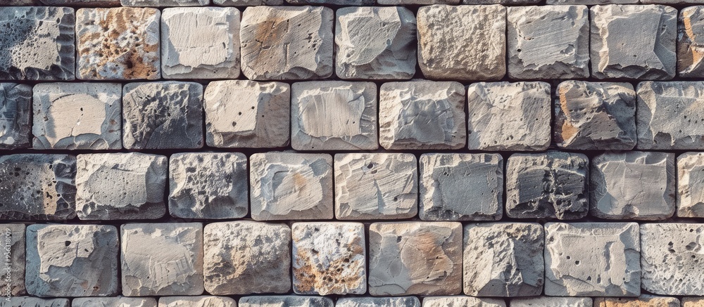 Poster a concrete brick background pattern for building walls with a seamless stone wall tile design ideal 
