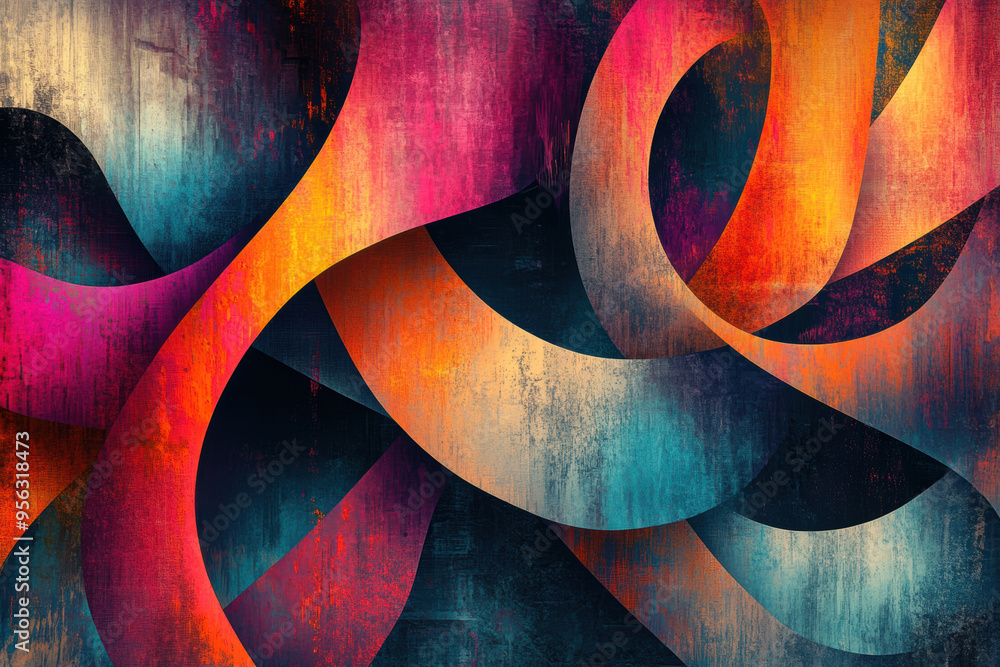 Poster abstract curved design.