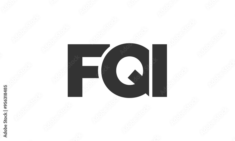 Poster fqi logo design template with strong and modern bold text. initial based vector logotype featuring s