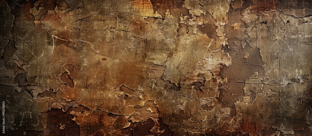 Poster a weathered brown wall with a textured background ideal for a copy space image