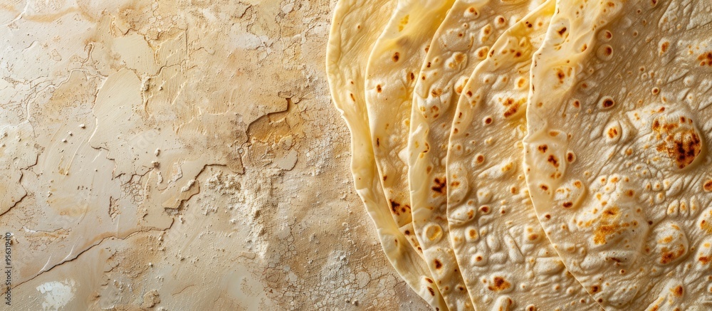 Aufkleber fresh thin lavash with a textured appearance in the copy space image