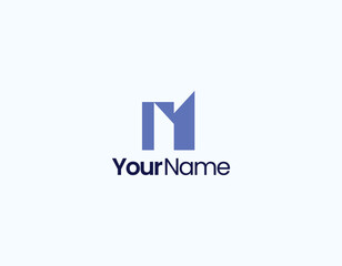letter N with building combination logo design