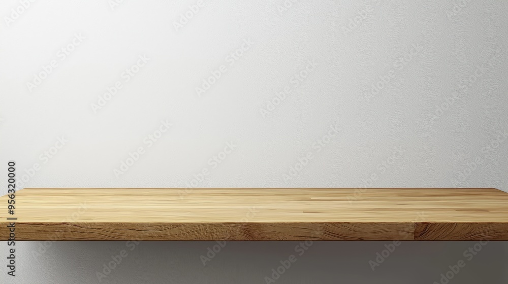 Poster minimalist table mockup on plain background with ample space for copy, design template for product d