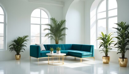 Photo interior modern design room 3d illustration