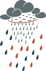 Thunderstorm Vector Design Rain, Clouds, and Yellow Lightning on White. Generated With AI