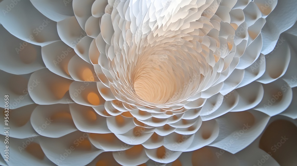 Aufkleber 34. intricate paper cuts forming a swirling, 3d pattern with varying levels of transparency
