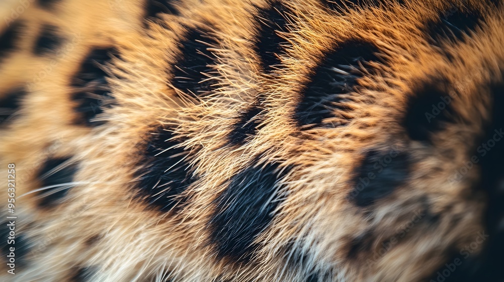 Poster captivating macro photography showcasing the intricate texture and patterns of a leopard s ear fur t