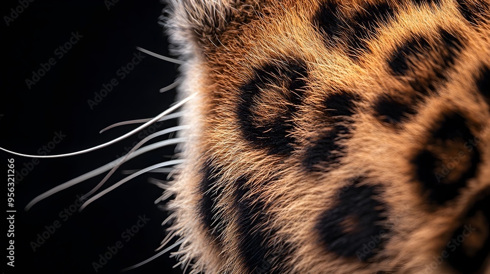 Poster striking macro photograph showcasing the intricate texture and patterns of a leopard s ear