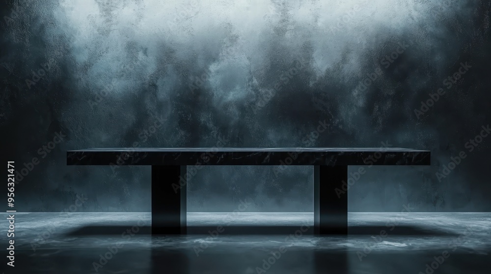 Poster modern minimalist black table with ample space for versatile use