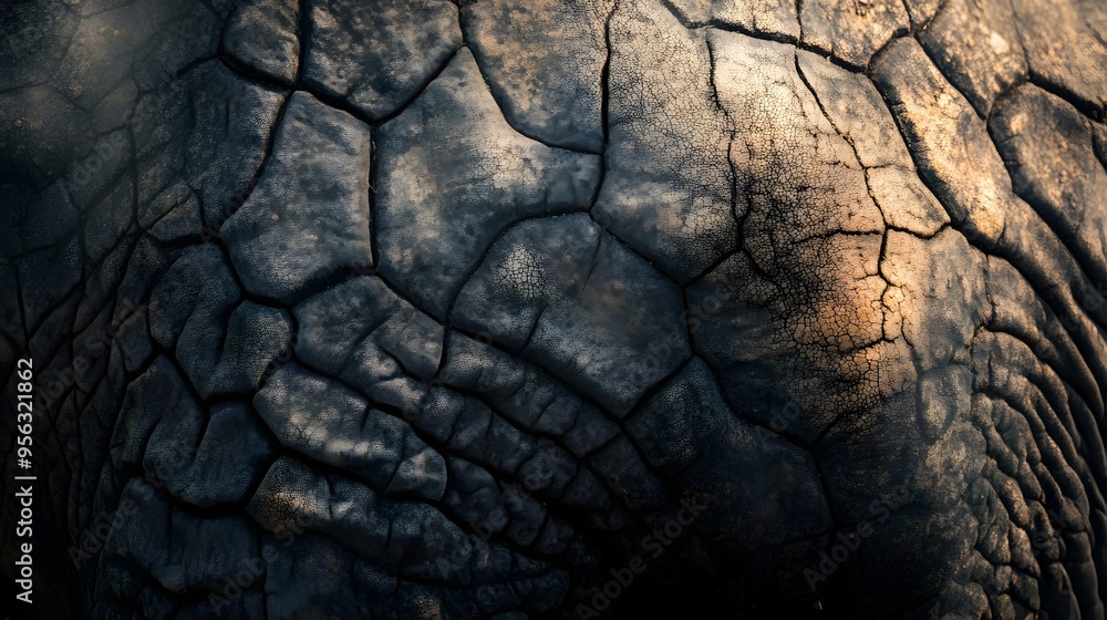 Poster detailed macro photograph of an elephant s tail showcasing the intricate texture and patterns of the