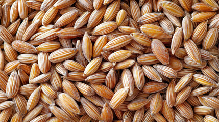 A close-up view of brown rice grains