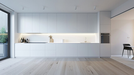 Fototapeta premium a minimalist kitchen with smooth surfaces and a seamless look