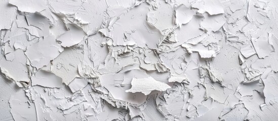 Photo texture featuring a white paper mache surface made of paper pieces mixed with textiles and bonded with glue or starch ideal for a background with copy space image