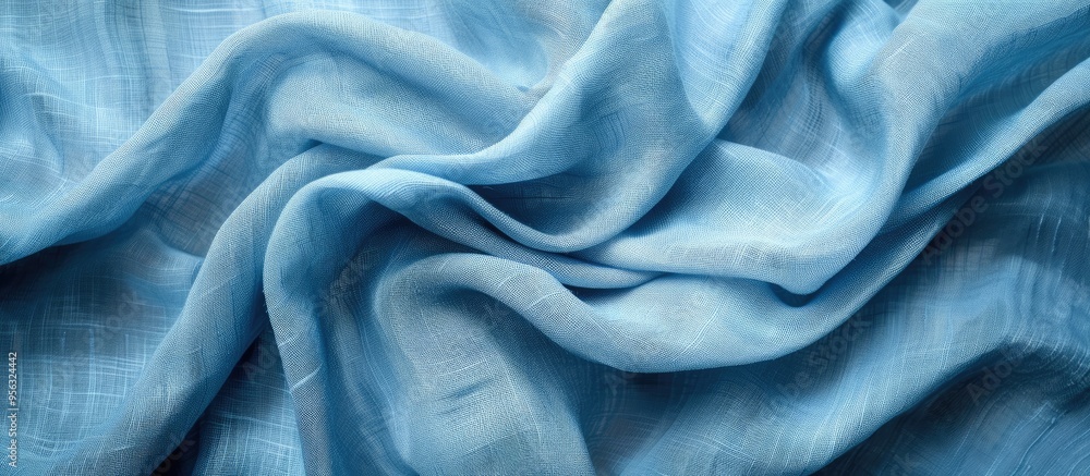Aufkleber light blue linen fabric texture on a copy space image
