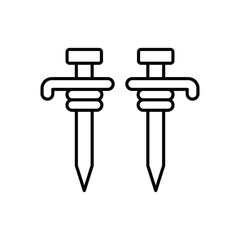 Tent Peg  icon vector stock illustration