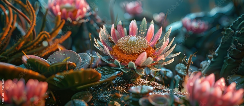 Wall mural bismarckia a genus of flowering plants features large impressive leaves and a striking appearance pe